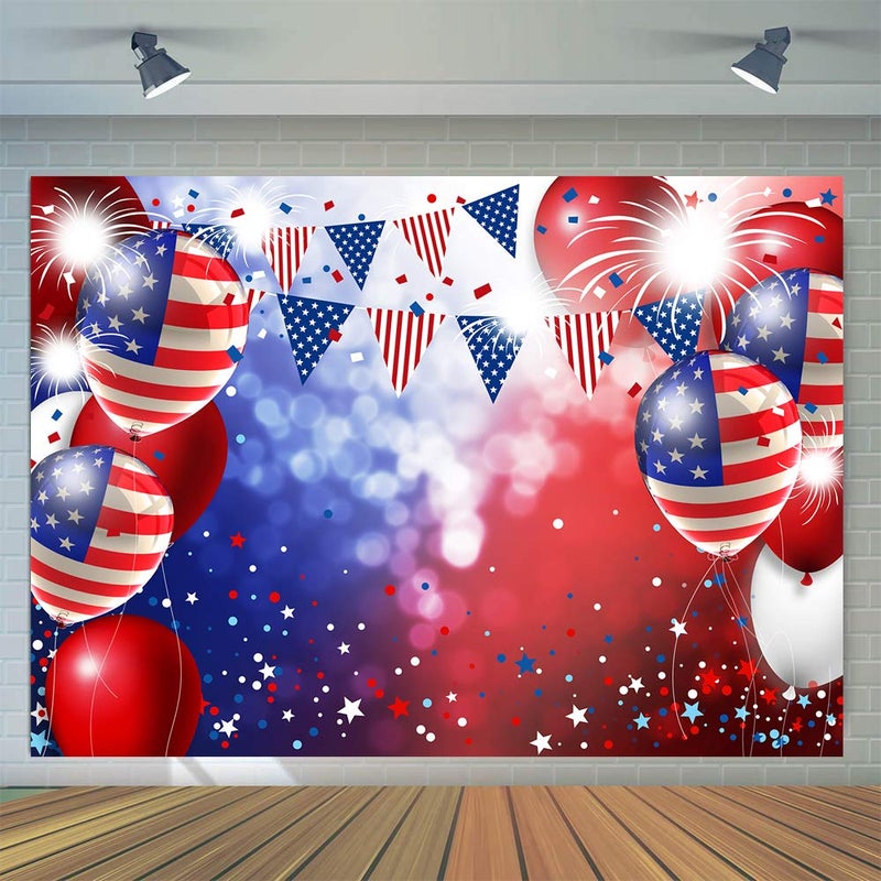 CYLYH 7X5ft American Flag Backdrop Independence Day Background Photography 4th of July Party Decoration D447 - Image 1